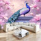 Photo Wallpaper 3D Animal Peacock Pink Magnolia Wall Mural Non-Woven Poster Photo Wallpaper 300x210 cm Kids Fashion Home Decoration Wall Covering Papel Mural