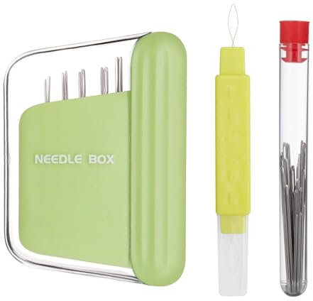 2 Stück tragbare magnetische Nadelbox für die Reise, magnetisches Nadeletui für Handnähnadeln, 20 scharfe Nähnadeln, Werkzeuge in verschiedenen Größen,Travel Magnetic Nähen Nadeln Fall