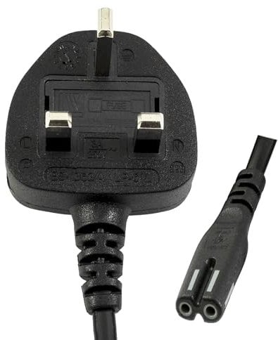 Lite-am 2m UK Mains AC Wall Power Cable 2 Prong Lead C7 Figure 8 Cord For Marshall Acton 3 Speaker