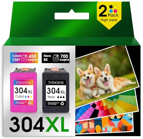 TODOINK 304XL Schwarz und Farbe Tintenpatronen 304 XL Druckerpatronen für hp 304 xl schwarz für HP Envy 5000 5010 5020 5030 5032 DeskJet 2600 2620 2630 3700 3720 3730 3750 3760 3760 3760 3 762 3. 764