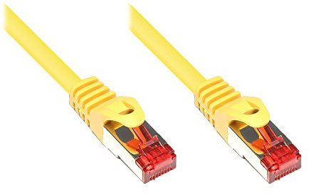 Good Connections RNS® Patchkabel mit Rastnasenschutz, Cat. 6, S/FTP, PiMF, PVC, 250MHz, gelb, 0,15m