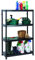 BiGDUG 4 Tiered Black Plastic Shelving Unit | Ideal For Kitchen Garage Storage |
