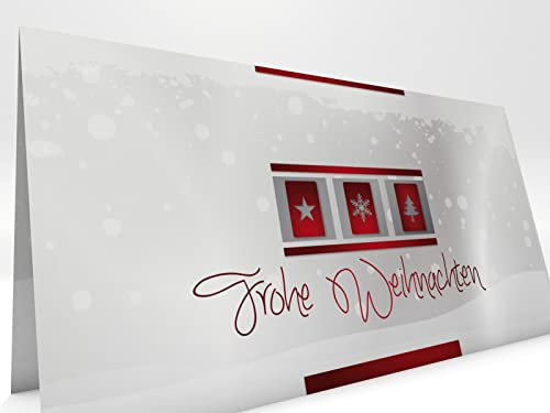 Weihnachtskarten | Weisse Weihnacht | 100 weihnachtliche Karten DIN LANG | Grußkarte (Weihnachtskarten, 100)