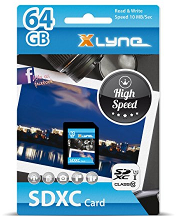 XLYNE SDXC-Speicherkarte │64 GB│Class 10│SD-Karte, Flash Memory│Ideal für Fotos/Videos/Audio/Smartphones