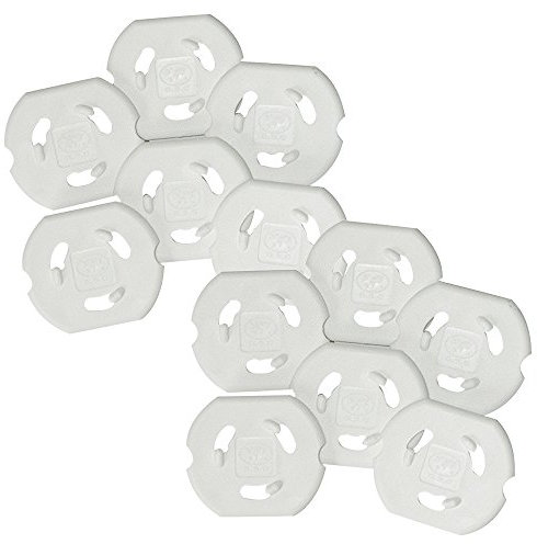 Safetots Plug Socket Covers, Pack of 12, Plug Socket Covers UK, Child Safety Plug Socket Sovers Baby UK, Socket Protectors for Sockets UK