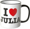 WANDKINGS® Tasse, Spruch: I Love Julia - SCHWARZ