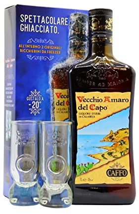 Vecchio Amaro del Capo con 2 bicchieri Caffo 0,7 ℓ