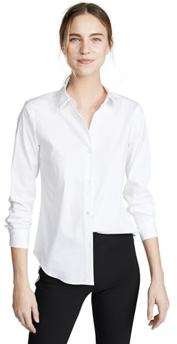 Theory Women's Luxe Tenia Button Down Blouse, White, S