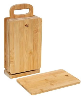 Zassenhaus 6 Frühstücksbrettchen Bambus mit Ständer, Braun, 14 x 7 x 30 cm 54156
