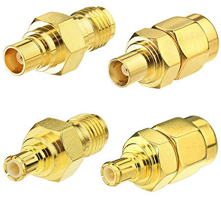 Eightwood Antenne 4G Adaptateur SMA à MCX Kit Adaptateur SMA Antenne MCX à SMA 4 Type pour Wirelesse WiFi Routeur 4G Antenne 2G 3G 4G WLAN LAN GPS Adaptateur Antenne Autoradio