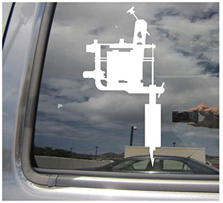 Right Now Decals Tattoo Gun Machine - Parlor Artist Shop Ink - Cars Trucks Moped Helmet Hard Hat Auto Automotive Craft Laptop Vinyl Decal Store Window Wall Sticker 10125
