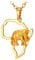 U7 Collier Afrikanische Landkarte Anhänger mit 55cm Rolokette 18k vergoldet Karte von Afrika mit Elefant Kette Damen Herren Modeschmuck