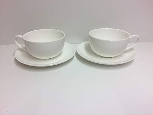 Set 2 White Bone China Coppuccino