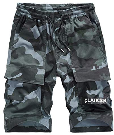 Susenstone Pantacourt Homme Pas Cher Sarouel Grand Taille Camouflage Bermudas Cargo Pantalon Baggy Large LéGer Outdoor Cotton Casual Short Cargo