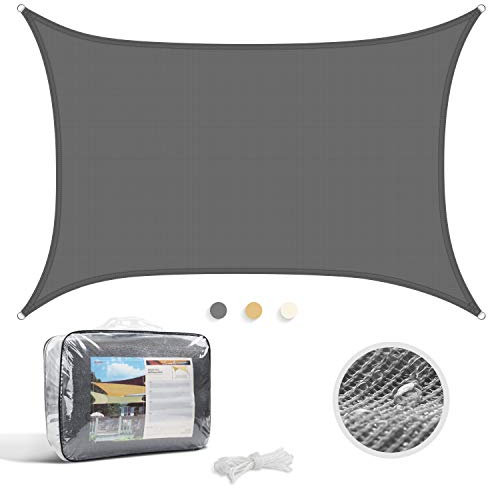 YISSVIC Voile d'ombrage Rectangulaire Anti UV pour Jardin et Terrasse (3x4, Gris)