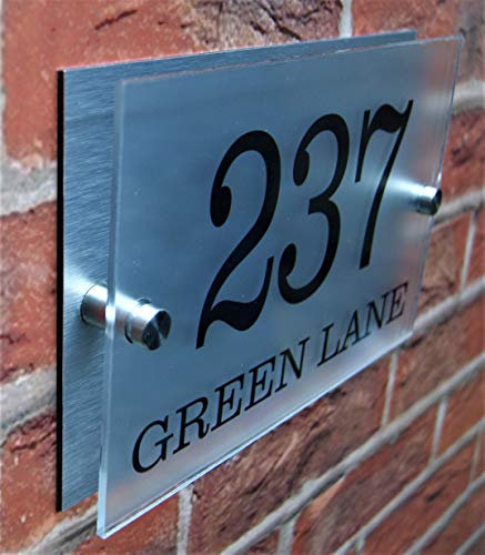 Stylish Modern House Sign Plaque Door Number Street Name Acrylic & Aluminium Composite