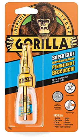 Gorilla Super Glue con pennellino e beccuccio 12g