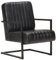 vidaXL Freischwinger Sessel Retro Lehnstuhl Relaxsessel Stuhl Polstersessel Relaxstuhl Ledersessel TV Lounge Wohnzimmer Schwarz Echtleder