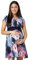 HAPPY MAMA Donna Vestito prémaman per L'Allattamento Abito con Maniche Corte 605 (Grafite con Fiori Rosa, IT 42, M)