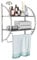 Multigot Towel Rack, Steel Wall-Mounted Curved Shelving Unit, 2-Tier Double Towel Holder with Hanging Rails for Bathroom and Kitchen, 45x25x55cm (Silver)