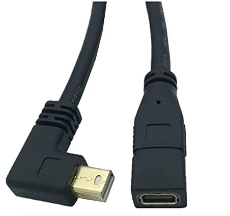 innov8 Mini Display Port 1.2 Cable, Mini DP Male to Mini DP Female 4K Video Extension Cable - 30cm (Right Angle)