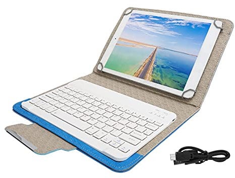 9.7-10.1 inch PU Tablet Cover for Tablet, Universal 9.7‑10.1 inch Tablet Keyboard Case, Dustproof Waterproof Portable Leather Shell 2-in-1 Bluetooth Keyboard for 9.7‑10.1inch Tablets