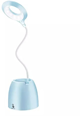 Bel Air Home - LED Schreibtischlampe mit Bluetooth-Lautsprecher, 5W, 6500K, Touchscreen, Stiftehalter und Smartphone-Schlitz (Blau)