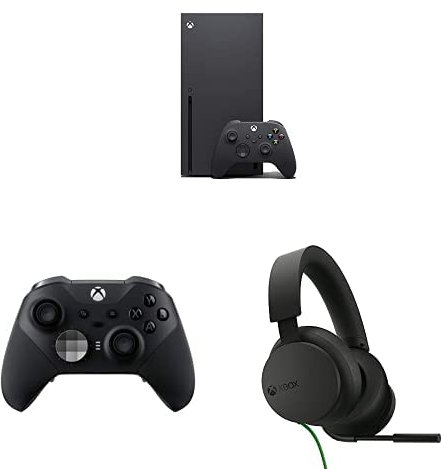 Xbox Series X + Xbox Manette Elite Série 2 Sans Fil Noire + Xbox Casque Filaire
