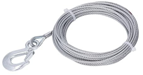 Cavo in acciaio inox per verricello, cassaforte 4 mm x 12 m, cavo per verricello elettrico domestico