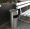 Willonin - Cubo de basura con cenicero para exterior, acero inoxidable con cubo de basura cenicero altura 60 cm (plata/1)