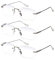 TERAISE Rahmenlose Metall-Lesebrille für Männer/Frauen Blaulichtblockierung – randlose modische bequeme Computer-Brille(2.0X)