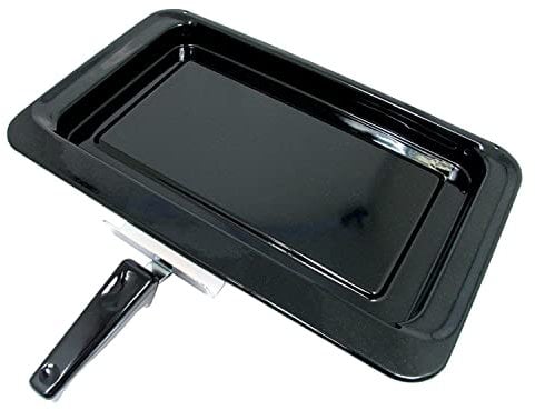 Grill Pan Tray + Handle, Grid Compatible with Rangemaster Leisure Flavel 110, 90, 55 Heavy Duty - Black