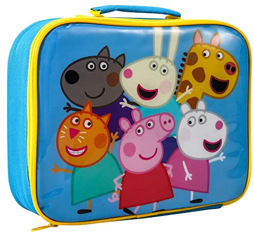 Zawadi Global Peppa Pig - Lonchera rectangular aislada para niños y niñas, tamaño perfecto para empacar aperitivos fríos o calientes para la escuela y viajes, sin BPA