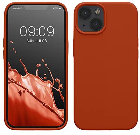 kwmobile Case Compatible with Apple iPhone 13 Case - TPU Silicone Phone Cover with Soft Finish - Rusty Orange