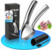 Schiaccia Aglio, FlyWave Spremiaglio Forte, Schiaccia Aglio Acciaio Inox, Spremi Aglio in Acciaio Professionale Adatto per Tagliare l'aglio e Cucinare in Cucina