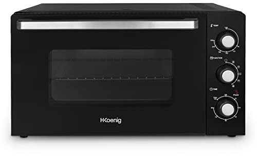 H.Koenig FO42 Horno Électrico Sobremesa, 42 L, Asador Regulable hasta 230 °C, 5 modos de cocción, Temporizador, 2000W
