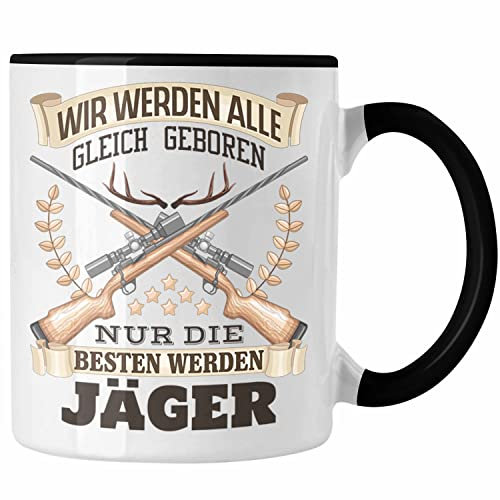 Trendation - Jäger Tasse Geschenk Spruch Bester Jäger Jagd (Schwarz)