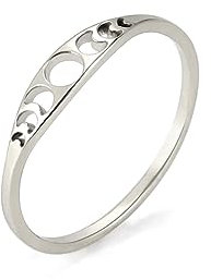 Amaxer Mondphase Ring für Frauen Edelstahl Halbmond Mondphase Hexe Amulett Schmuck Fingerring für (Silber, 10)