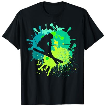 Skifahren T-Shirt für Skifahrer | Jungen Retro Ski T-Shirt