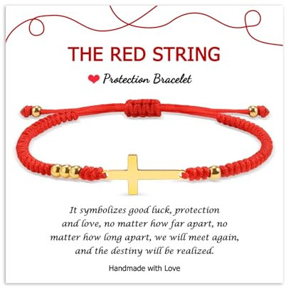 MANVEN Bracciale Ragazza Bracciale Amicizia Bracciale Filo Rosso Del Destino per Mamma Donna Uomo Sorella Ragazzi Malocchio Kabbalah Tibetano Compleanno Natale Portafortuna Buddha Amuleto 2