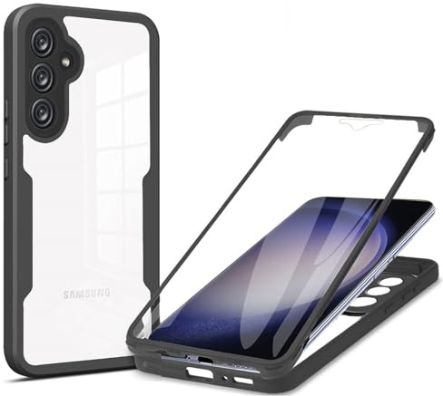 betterfon 360 Grad Hülle Kompatibel mit Samsung Galaxy S23 FE | Handyhülle mit eingebautem Displayschutz für Galaxy S23 FE | Schwarz