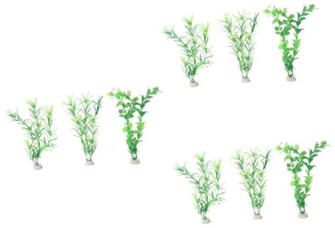 Housoutil 3 Stück 3 1 Pflanzen für Aquarium Kunstrasen künstliches para grüne Mischung Unterwasserpflanzen künstliches Grün grüne Anzüge Ornament kunstpflanze Anlage Dekorationen Haustier