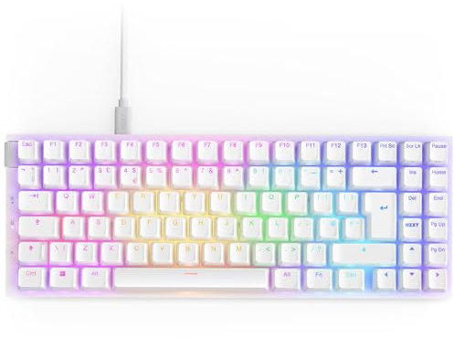 NZXT Function 2 MiniTKL | 2024 Compact Tenkeyless Optical Gaming Keyboard |Illuminated RGB | 8K Polling Rate | Linear Optical Switches | Adjustable Actuation | Hot-Swappable | White UK (QWERTY)