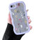 ZTOFERA Wavy Case for iPhone 7/8/SE 2020/SE 2022, Cute Clear Protective Case with Climbing Flowers Pattern, Hard PC Colored Wave Frame Soft Silicone Bumper Shockproof Cover for Girls Women, Purple