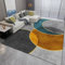 Kunsen deko Zimmer Tumblr kurzflor Teppich Nicht verblassen Grauer Teppich geometrisches Design gelbe Linie Dekoration Schlafzimmer Zubehör langlebig Teppich fußbodenheizung geeignet 180x250cm