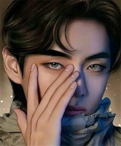 GerRit Kits de peinture de diamant 5d diy 5d pour adultes enfants,BTS, kits de broderie en diamant rond complet-30x40cm