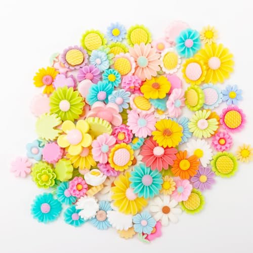 Mini-Blumen-Anhänger mit flacher Rückseite, Kunstharz, Cabochons, Verzierung, gemischte Farben, Gänseblümchen, Kunstharz, Schleim, Charms für Bastelarbeiten, Scrapbooking, Haarspangen, Dekoration,