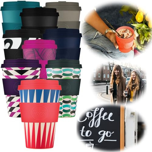 LS-LebenStil Coffee to Go Becher 400ml Dale Buggins Blau Weiß Rot PLA Premium Mehrweg-Becher mit Deckel Kaffeebecher Trinkbecher Travel Mug Reisebecher Heiß-Getränke Autobecher leicht Ecoffee Cup