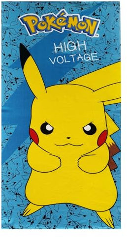 Theonoi Kinder - Handtuch Saunatuch Strandtuch Duschtuch Badetuch - 70 x 140 cm -Geschenk Jungen Mikrofaser (Pokemon Voltage)