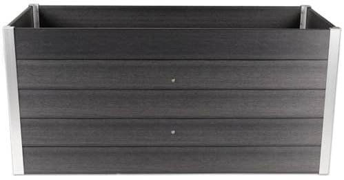 HORI® WPC-Hochbeet Pflanzkasten Gemüsebeet Frühbeet Gartenbeet | 3 Größen verfügbar | Farbe: Anthrazit mit Holzoptik | Langlebig, wetterfest & pflegeleicht Größe: 160 x 70 x 75 cm